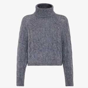 Cashmere grey turtleneck sweater
